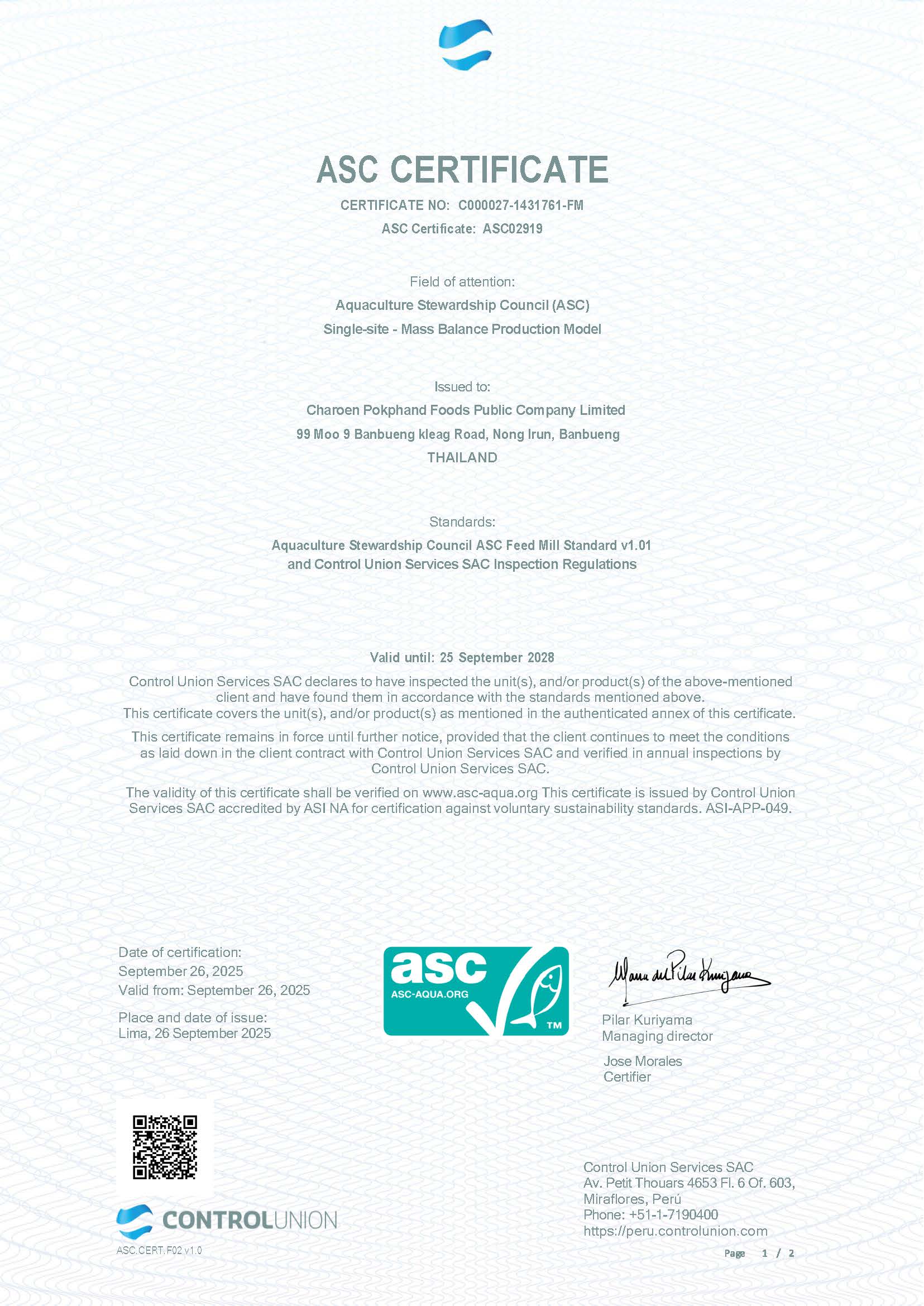 ASC Certificate